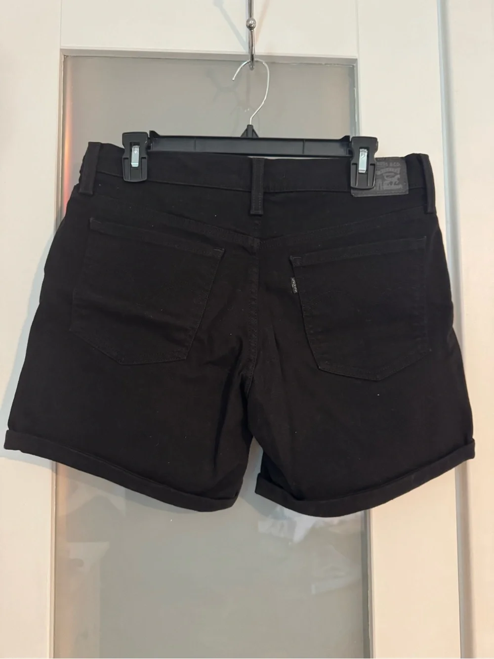 Levi's Black Denim Roll-Cuff Shorts